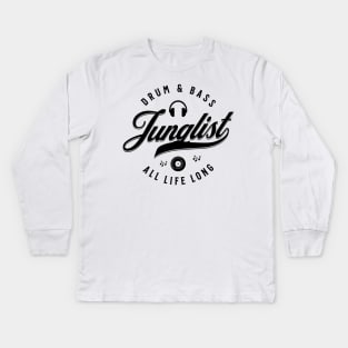 JUNGLIST  - Dnb For Life Font (Black) Kids Long Sleeve T-Shirt